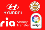 La Liga Badge& 20-21 Champion Badges & Hyundri Sponsor& Ria Money Transfer Sponsor